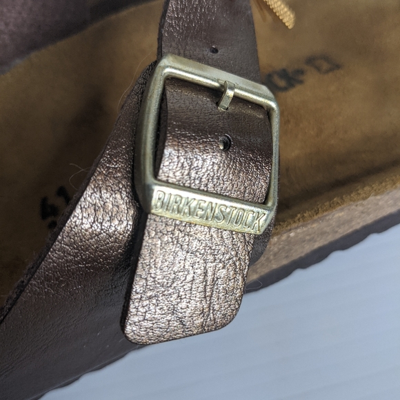 Birkenstock Gizeh design shoes gold tone metal fringe - Picture 4 of 8